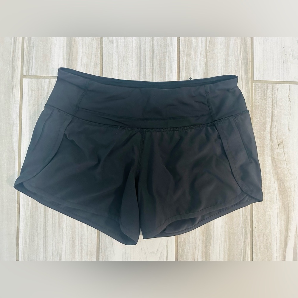 Lululemon Women's Run Speed Shorts, Black, 4